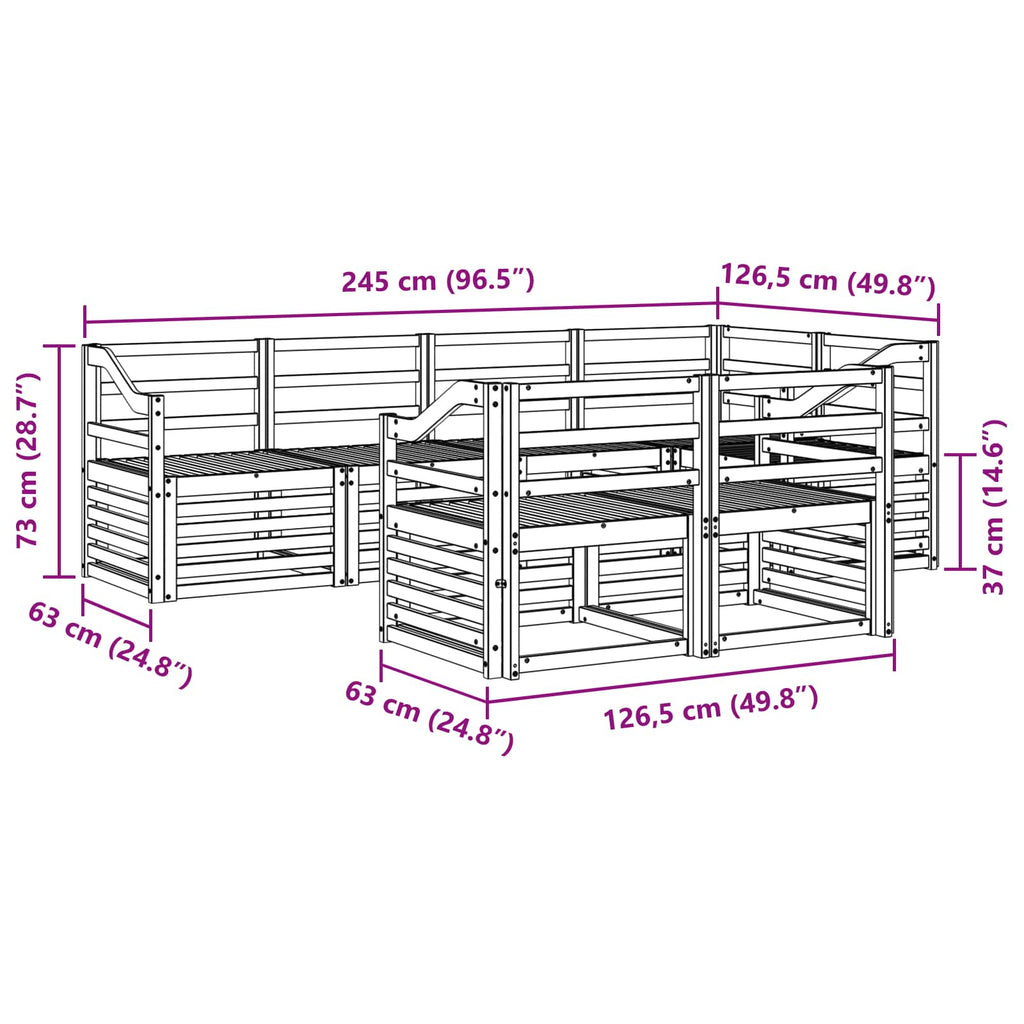 Ecksofa Set 7 pcs Natur