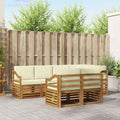 Ecksofa Set mit Kissen 7 pcs Natur und Creme