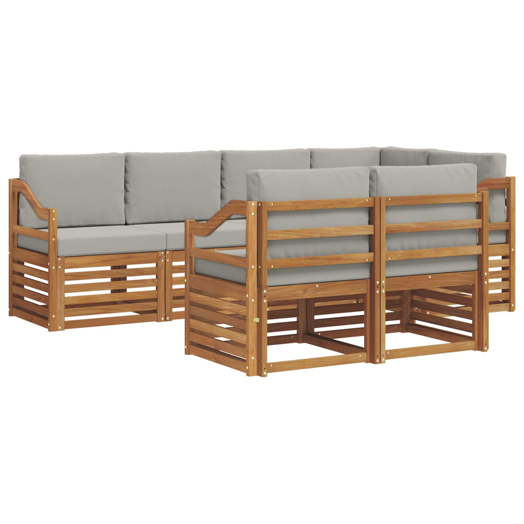 Ecksofa Set mit Kissen 7 pcs Natürlich und Hellgrau