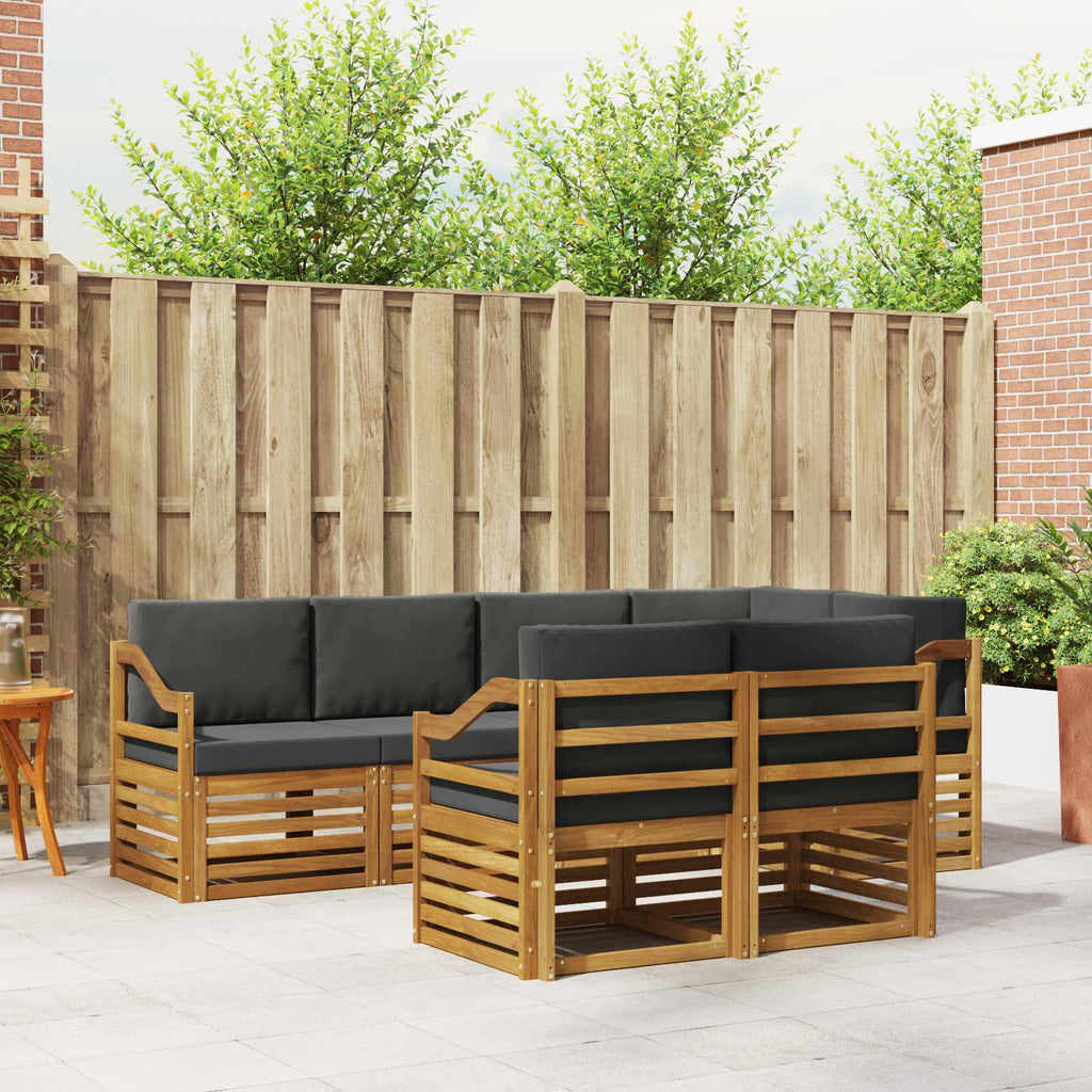 Ecksofa Set mit Kissen 7 pcs Natur und Anthrazit