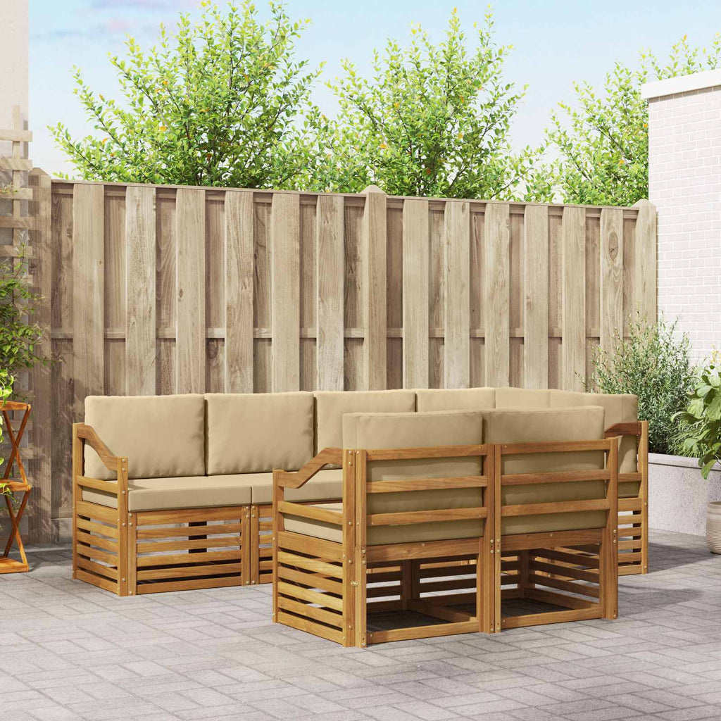 Ecksofa Set mit Kissen 7 pcs Natur und Beige