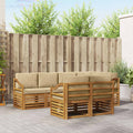 Ecksofa Set mit Kissen 7 pcs Natur und Beige
