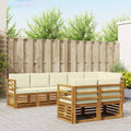 Sofagarnituren 8 pcs Natur und Creme Massivholz Akazie