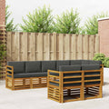 Sofagarnituren 8 pcs Natur und Anthrazit Massivholz Akazie