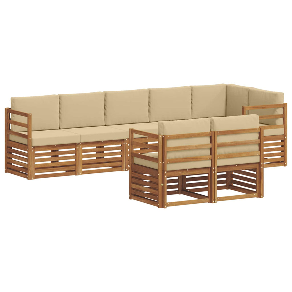Sofagarnituren 8 pcs Natur und Beige Massivholz Akazie