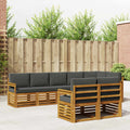 Sofagarnituren 8 pcs Natur und Anthrazit Massivholz Akazie