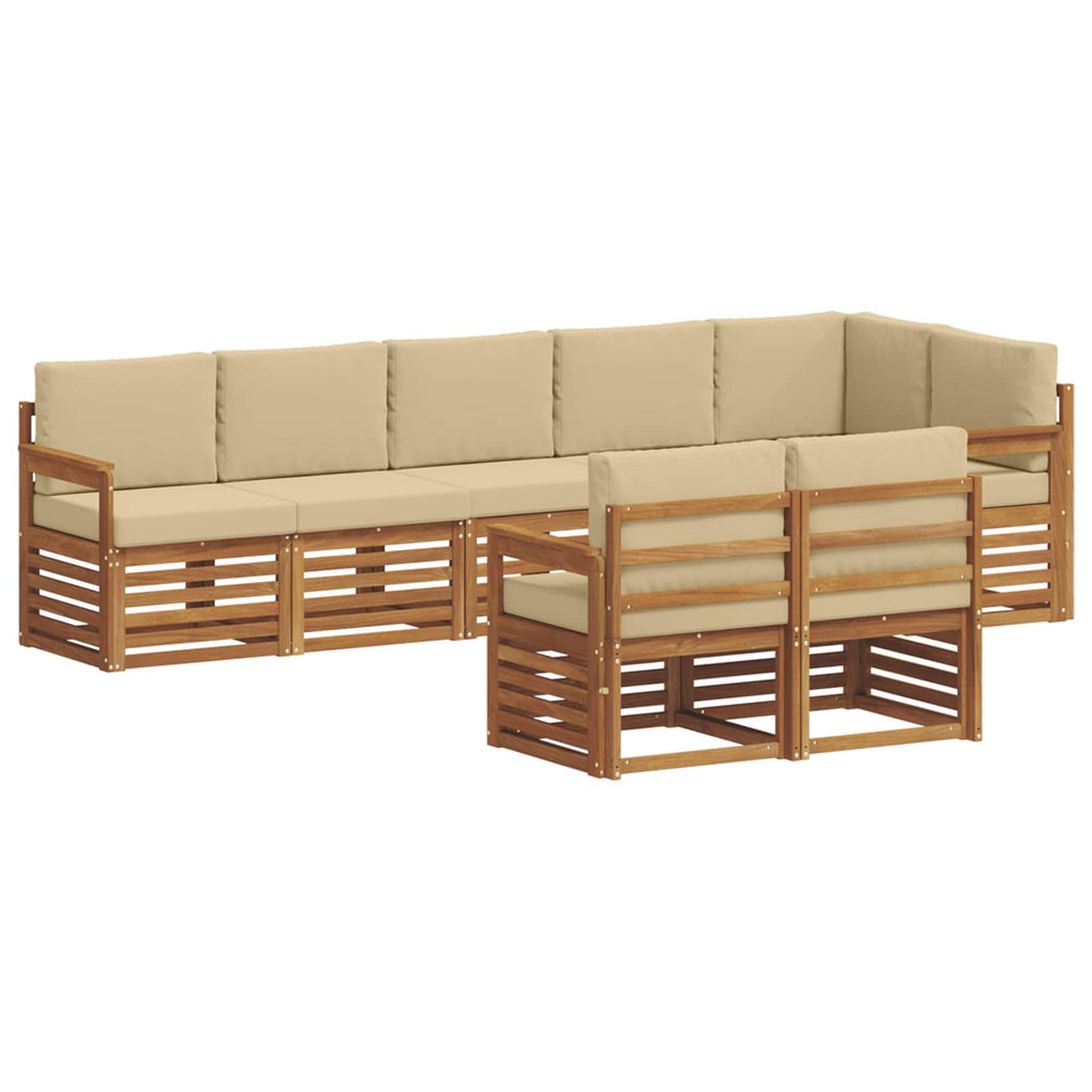 Sofagarnituren 8 pcs Natur und Beige Massivholz Akazie