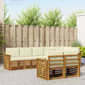Sofagarnituren 8 pcs Natur und Creme Massivholz Akazie