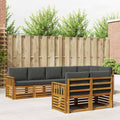 Sofagarnituren 8 pcs Natur und Anthrazit Massivholz Akazie