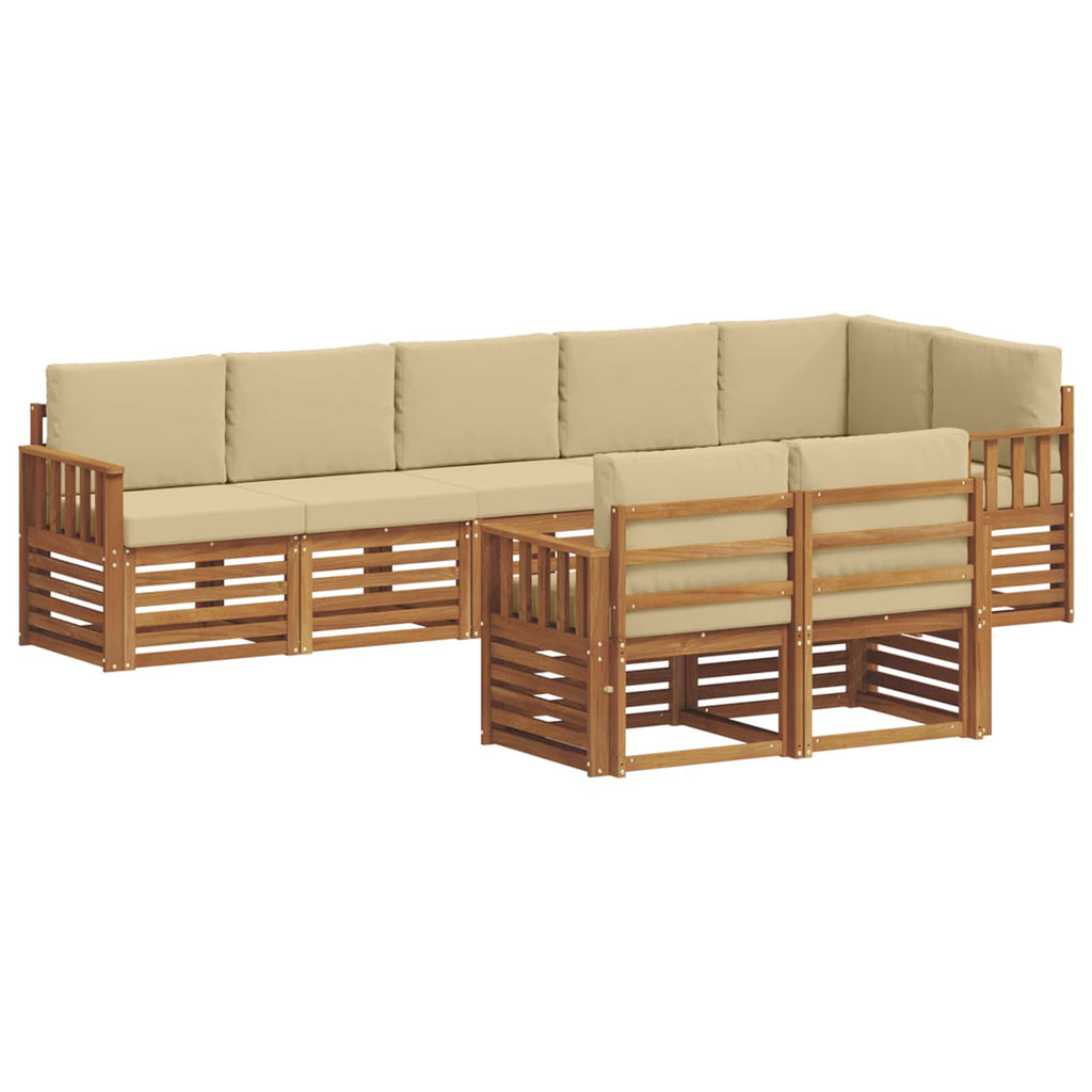Sofagarnituren 8 pcs Natur und Beige Massivholz Akazie