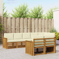 Sofagarnituren 8 pcs Natur und Creme Massivholz Akazie