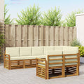 Sofagarnituren 8 pcs Natur und Creme Massivholz Akazie