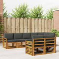 Sofagarnituren 8 pcs Natur und Anthrazit Massivholz Akazie