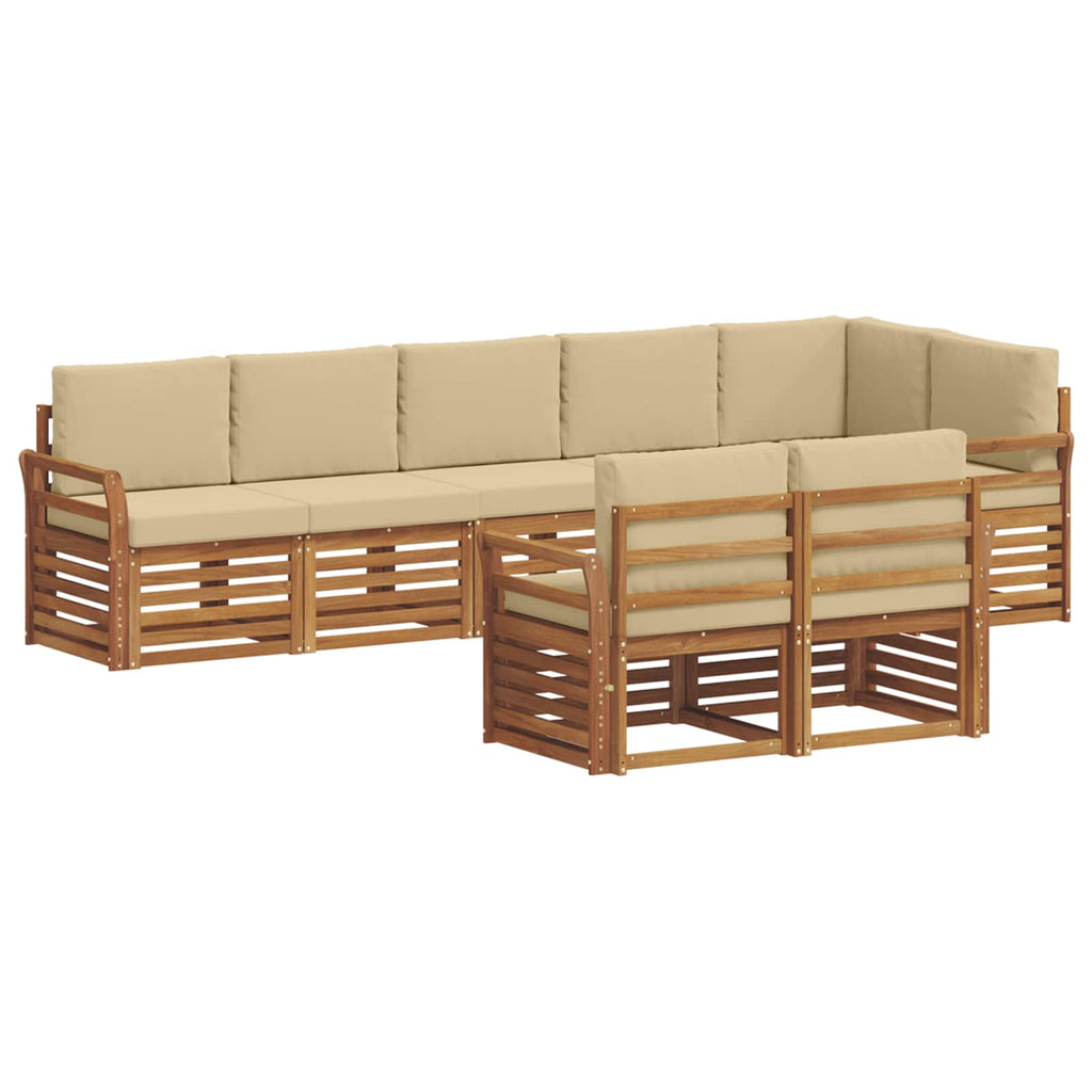 Sofagarnituren 8 pcs Natur und Beige Massivholz Akazie