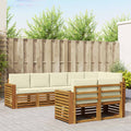Sofagarnituren 8 pcs Natur und Creme Massivholz Akazie