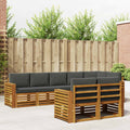 Sofagarnituren 8 pcs Natur und Anthrazit Massivholz Akazie