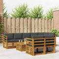 Sofagarnituren 9 pcs Natur und Anthrazit Massivholz Akazie