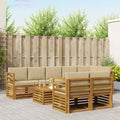 Sofagarnituren 9 pcs Natur und Beige Massivholz Akazie