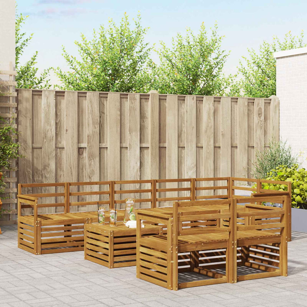 Sofagarnituren 9 pcs Natur Massivholz Akazie