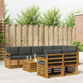 Sofagarnituren 9 pcs Natur und Anthrazit Massivholz Akazie