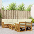 Sofagarnituren 9 pcs Natur und Creme Massivholz Akazie