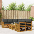 Sofagarnituren 9 pcs Natur und Anthrazit Massivholz Akazie