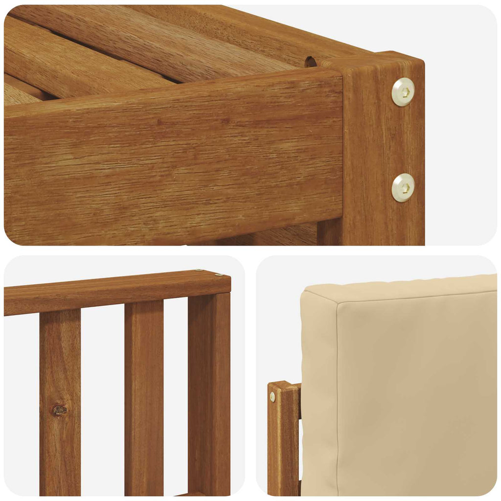 Sofagarnituren 9 pcs Natur und Beige Massivholz Akazie