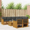 Sofagarnituren 9 pcs Natur und Anthrazit Massivholz Akazie