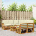 Sofagarnituren 9 pcs Natur und Creme Massivholz Akazie
