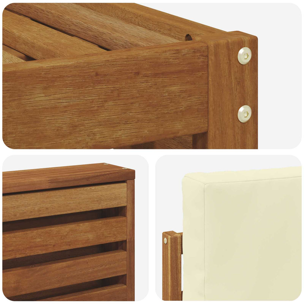 Sofagarnituren 9 pcs Natur und Creme Massivholz Akazie