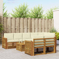 Sofagarnituren 9 pcs Natur und Creme Massivholz Akazie