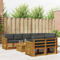 Sofagarnituren 9 pcs Natur und Anthrazit Massivholz Akazie
