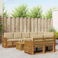 Sofagarnituren 9 pcs Natur und Beige Massivholz Akazie