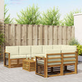 Sofagarnituren 9 pcs Natur und Creme Massivholz Akazie