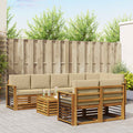 Sofagarnituren 9 pcs Natur und Beige Massivholz Akazie