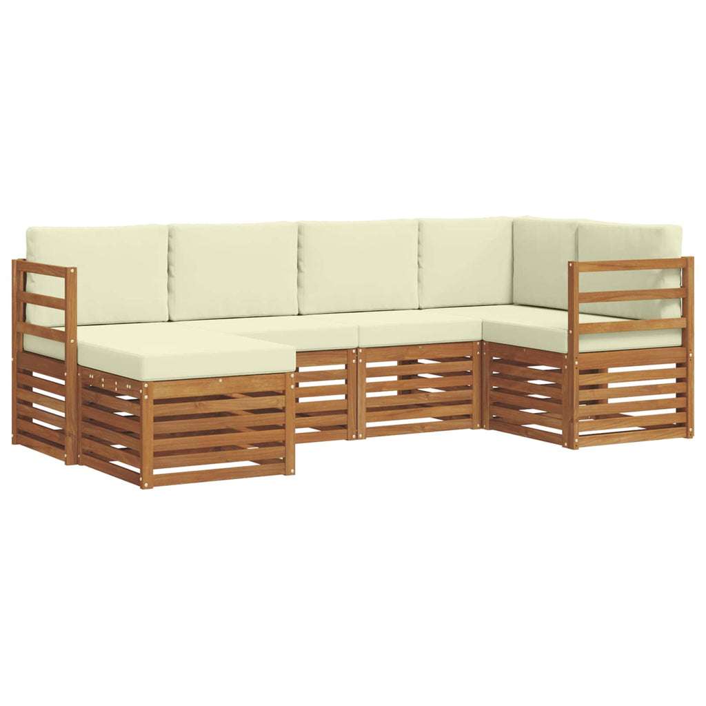 Ecksofa Set mit Kissen 6 pcs Natur und Creme