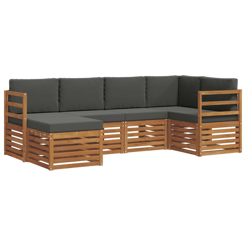 Ecksofa Set mit Kissen 6 pcs Natur und Anthrazit