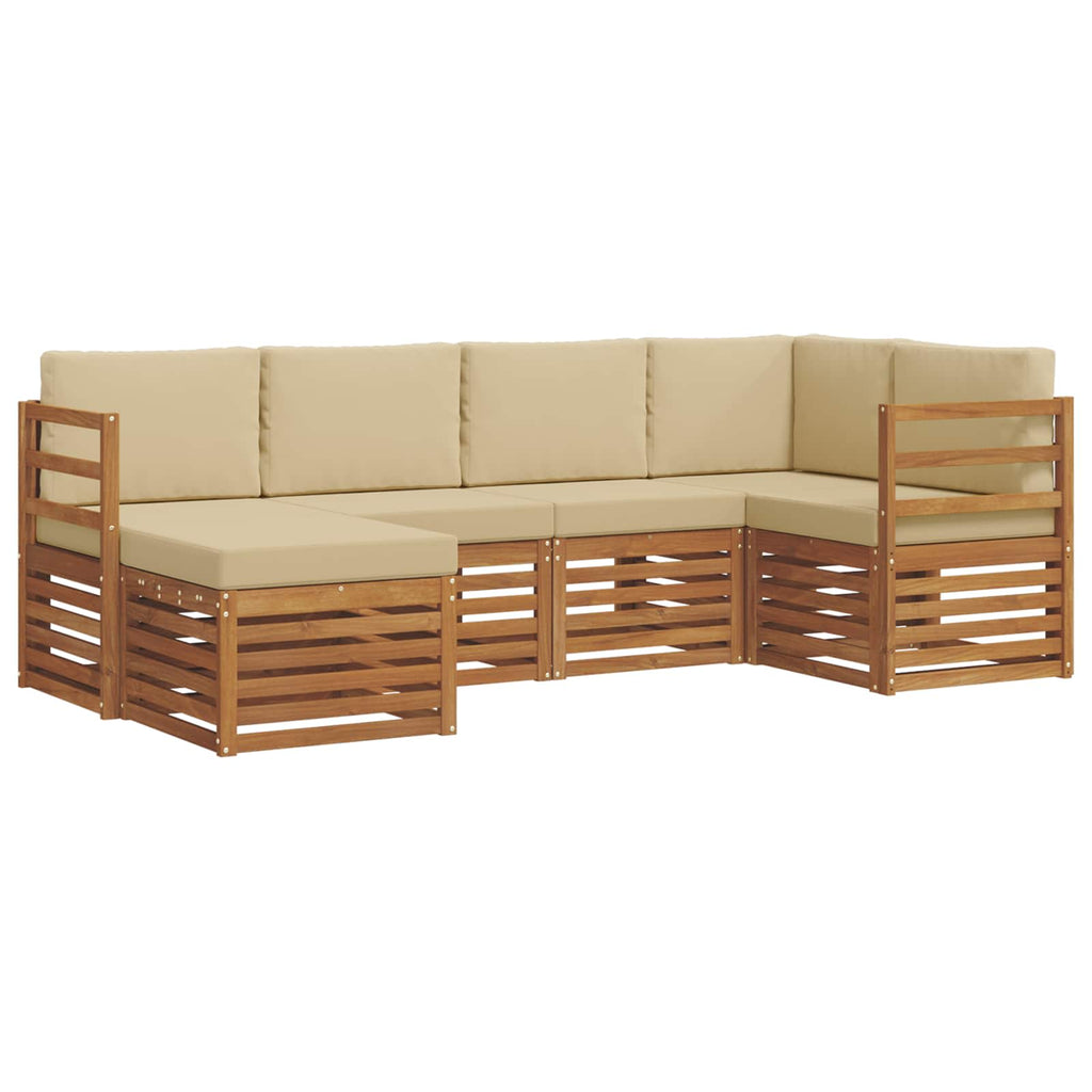 Ecksofa Set mit Kissen 6 pcs Natur und Beige