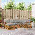 Ecksofa Set mit Kissen 6 pcs Natürlich und Hellgrau