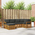 Ecksofa Set 6 pcs Natur und Anthrazit Massivholz Akazie