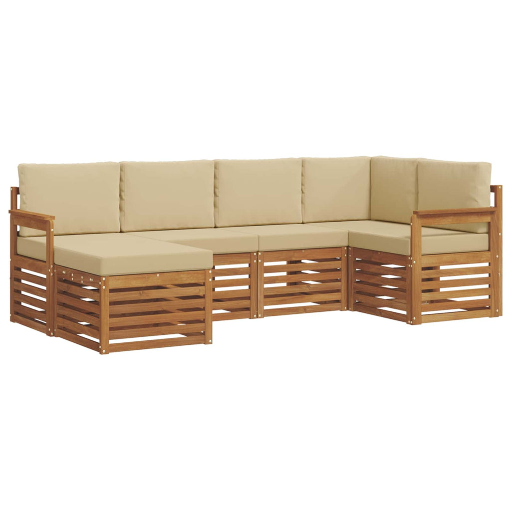 Ecksofa Set mit Kissen 6 pcs Natur und Beige
