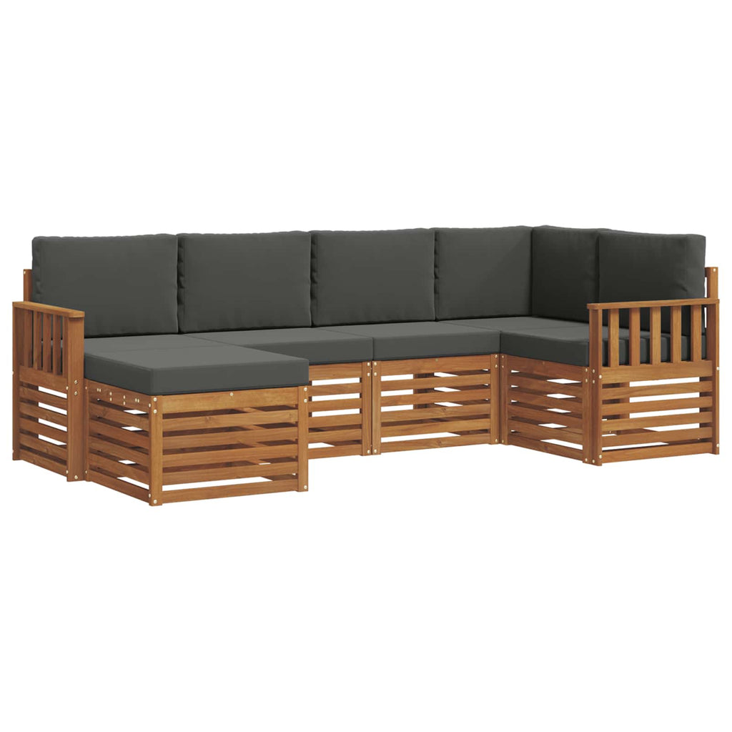 Ecksofa Set mit Kissen 6 pcs Natur und Anthrazit