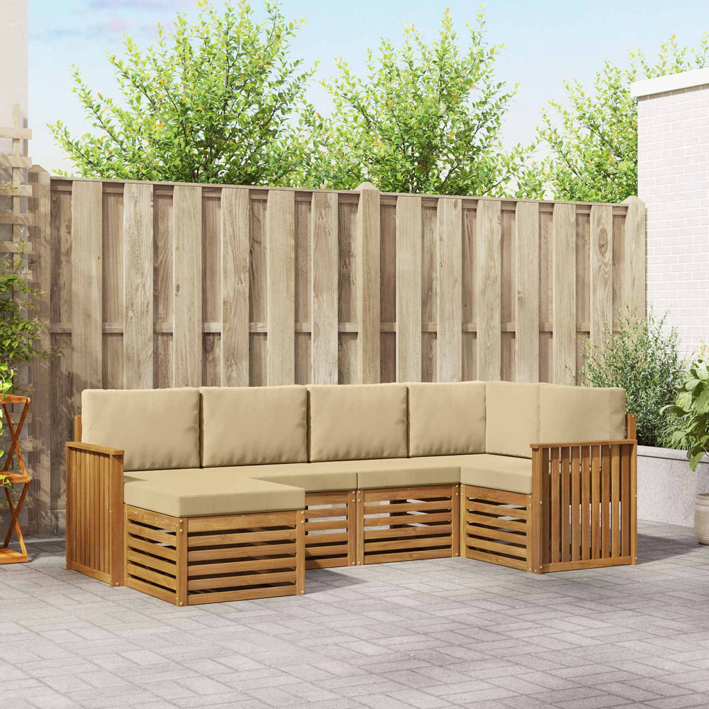 Ecksofa Set mit Kissen 6 pcs Natur und Beige