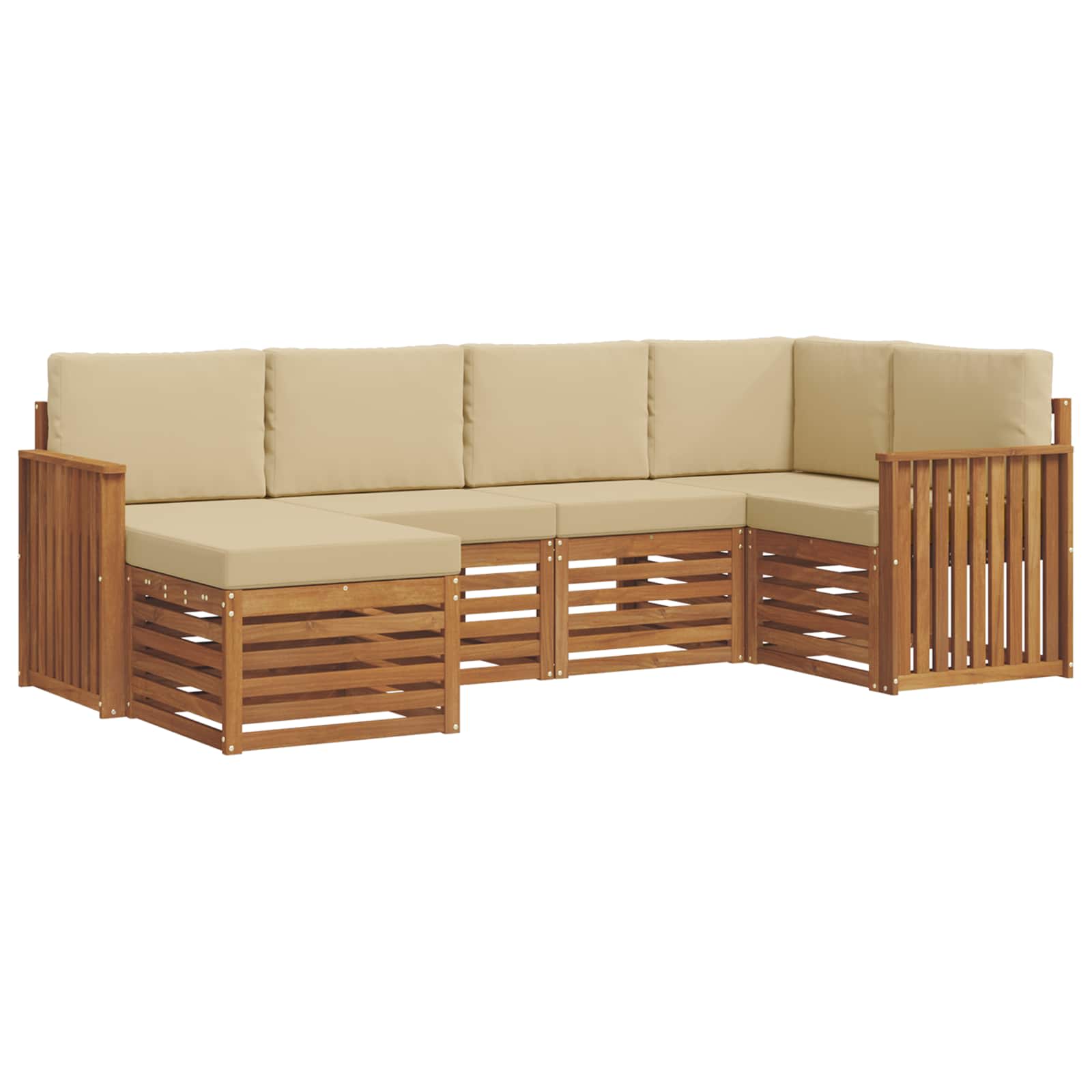 Ecksofa Set mit Kissen 6 pcs Natur und Beige