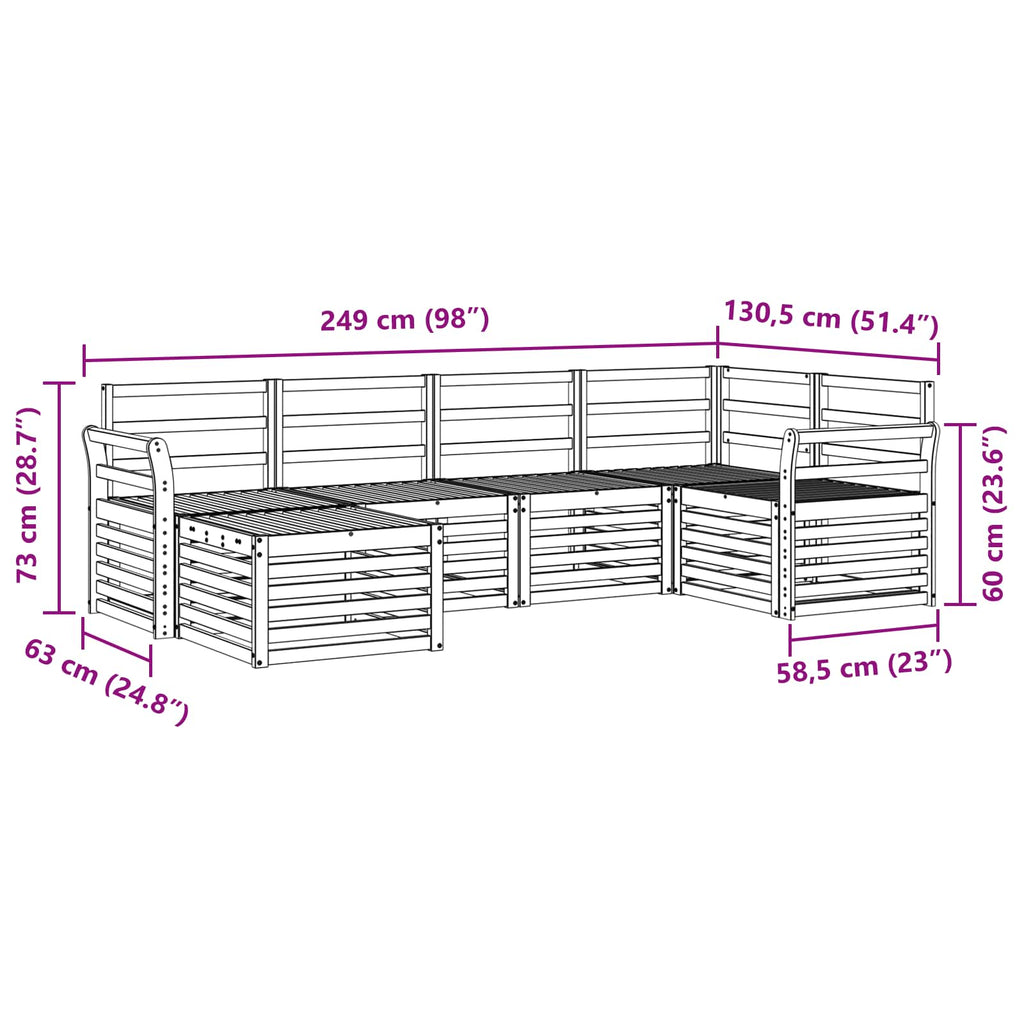 Ecksofa Set 6 pcs Natur