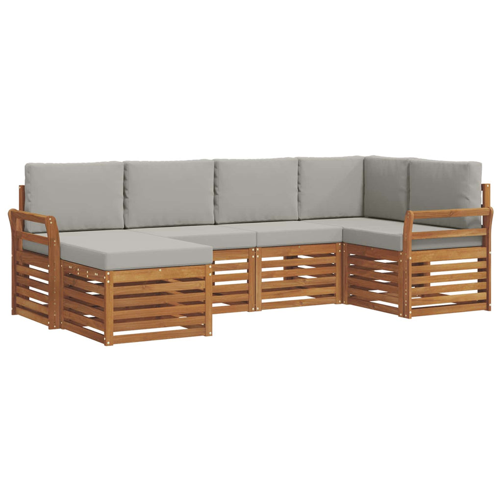 Ecksofa Set mit Kissen 6 pcs Natürlich und Hellgrau
