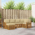 Ecksofa Set mit Kissen 6 pcs Natur und Beige Massivholz Akazie