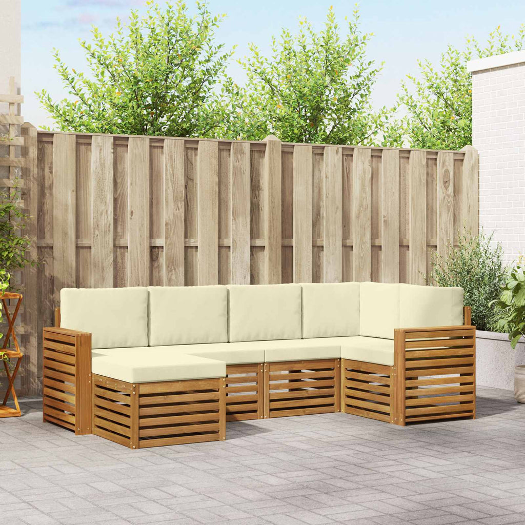 Ecksofa Set mit Kissen 6 pcs Natur und Creme
