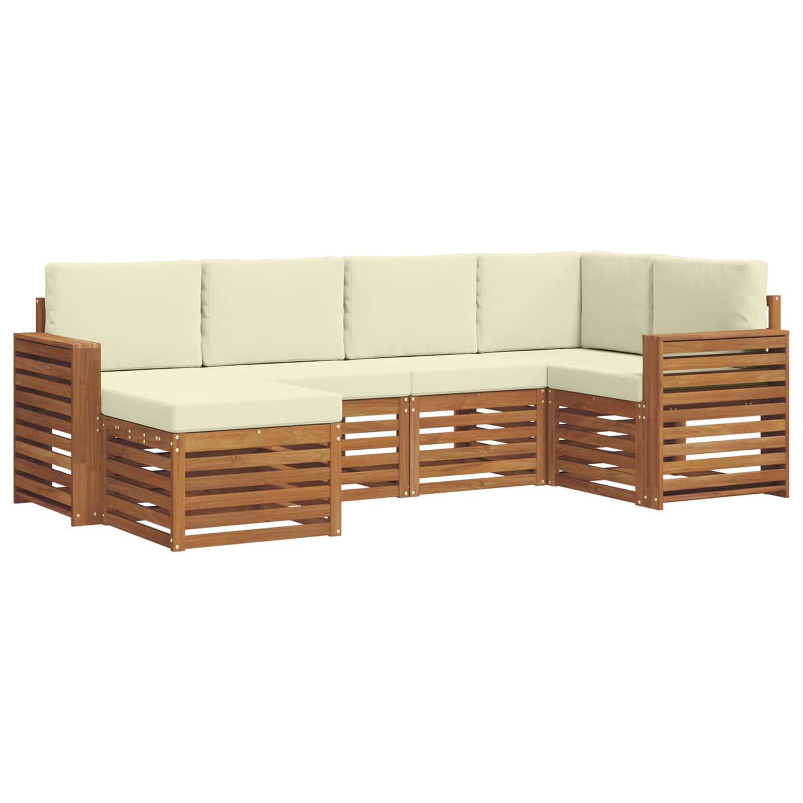Ecksofa Set mit Kissen 6 pcs Natur und Creme