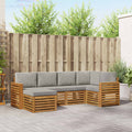 Ecksofa Set mit Kissen 6 pcs Natürlich und Hellgrau